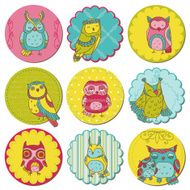 Doodled Owl Stickers