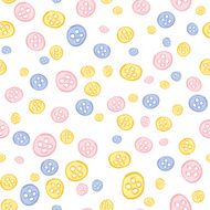 Cute pastel background pattern with buttons