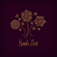 Decorative illustration with bunch of golden flowers