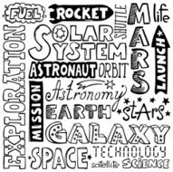 doodles - hand-drawn space text words