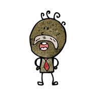 cartoon old man with mustache N40