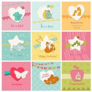 Set of Cartoon Animal Cards