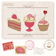 Doodle Cupcakes Postcard