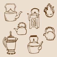 Doodled Tea Pots