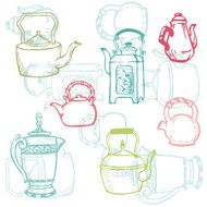 Doodled Tea Pots N2