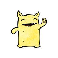 cartoon waving monster N6