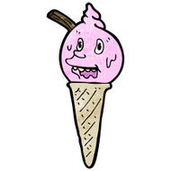 melting ice cream cone cartoon character N2