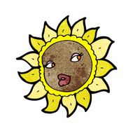 cartoon pretty sunflower face N7