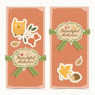 Autumn banners set Doodle style