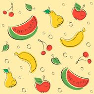 Drawn Outline Fruit Pattern