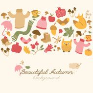 Autumn background Doodle style N2