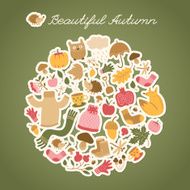Autumn background Doodle style N3