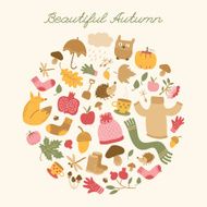 Autumn background Doodle style N4
