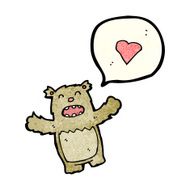 cartoon teddy bear with love heart N20