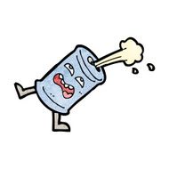 cartoon fizzing soda can N63