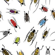 Beetles sketch pattern for your design N2