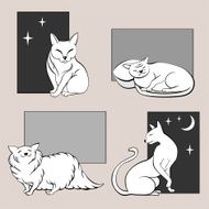 Funny cats sketches set two