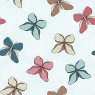 Cute seamless floral pattern with butterflies
