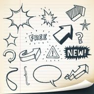 Arrows Signs And Sketched Elements Set
