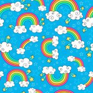 Rainbows Seamless Pattern Doodle Vector Design