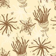 Cute seamless doodle floral pattern
