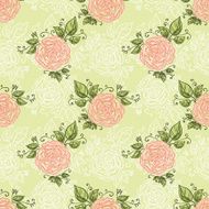 Cute seamless floral pattern with rose