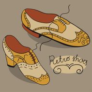 Retro shoes vector doodles