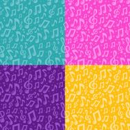 Vector seamless patterns with musical notes