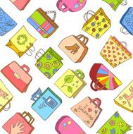 collection of hand drawn colorful bags N3