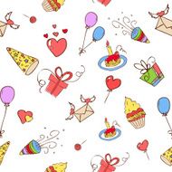 birthday hand drawn icons seamless N9