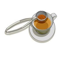 Strainer and cup of tea