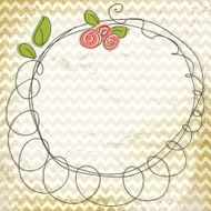 Vector floral doodle frame N2