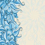 Vertical decorative background with hand-drawn waves N2