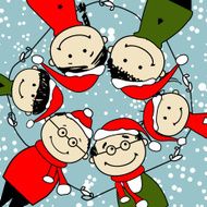 Merry christmas! Happy family illustration for your design