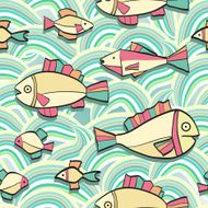 Seamless pattern wish funny fishes