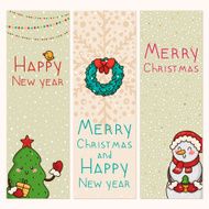 Christmas and new years vertical banners