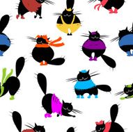 Funny cats seamless pattern for your design