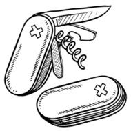 Folding pocket knife sketch