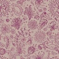 Floral seamless pattern with doodle flowers N2