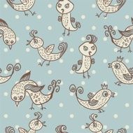 children seamless background with birds