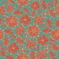 seamless floral pattern with red flowers