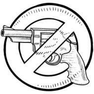 Gun control vector sketch