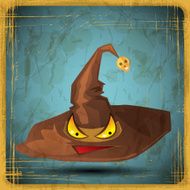 EPS10 vintage grunge old card Halloween hat