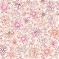 seamless floral pattern with red and pink flowers