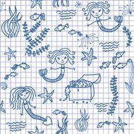 seamless doodle on notebook paper N2