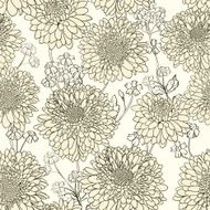 Hand drawn floral wallpaper with set of different flowers N10