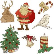 Hand drawn xmas set