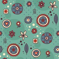 Green cute seamless pattern