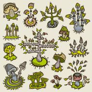 Doodle mushrooms