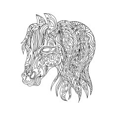 Horse head zentangle